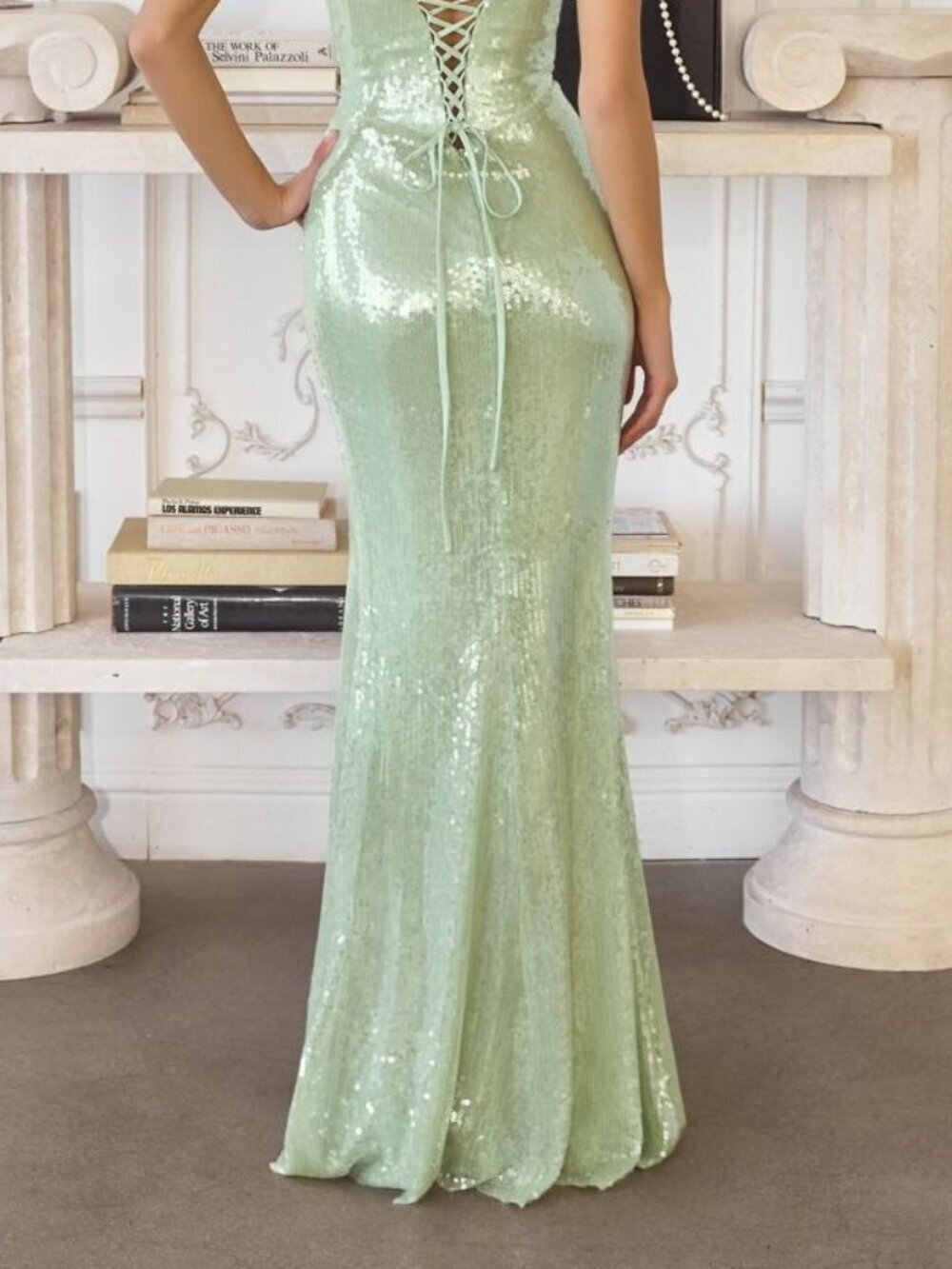 New Blue Strapless Long Sequins Embellished Night Out Party Dress CD T724 - Picture 7 of 10